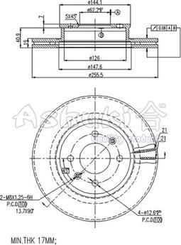 Ashuki 0990-4250 - Disque de frein cwaw.fr