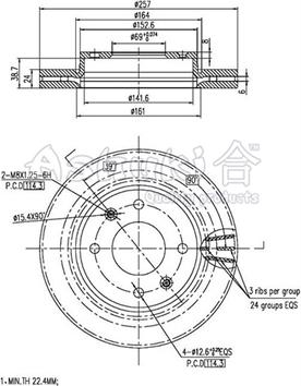 Ashuki 0990-5250 - Disque de frein cwaw.fr