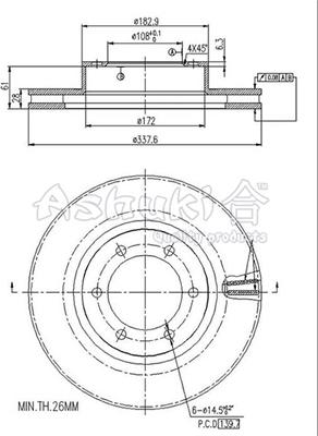 Ashuki 0990-6412 - Disque de frein cwaw.fr