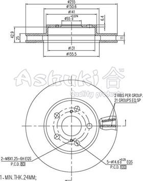 Ashuki 0990-6212 - Disque de frein cwaw.fr