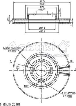 Ashuki 0990-1412 - Disque de frein cwaw.fr