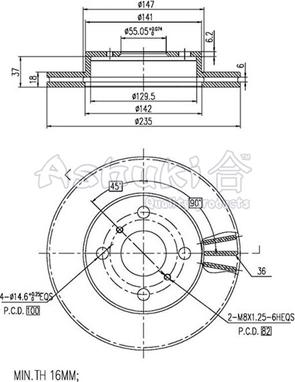 Ashuki 0990-1512 - Disque de frein cwaw.fr