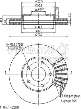 Ashuki 0990-1801 - Disque de frein cwaw.fr