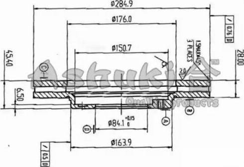 Ashuki 0990-1212 - Disque de frein cwaw.fr