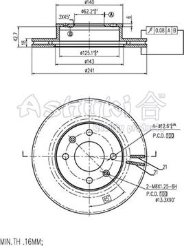 Ashuki 0990-1230 - Disque de frein cwaw.fr