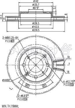 Ashuki 0990-3404 - Disque de frein cwaw.fr