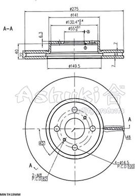 Ashuki 0990-3612 - Disque de frein cwaw.fr