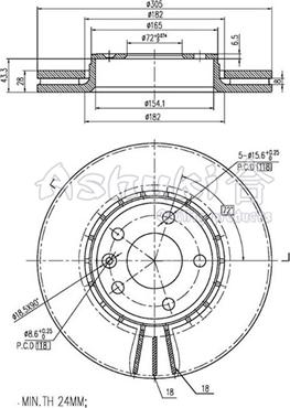 Ashuki 0990-7801 - Disque de frein cwaw.fr