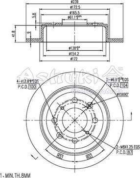 Ashuki 0993-9104 - Disque de frein cwaw.fr