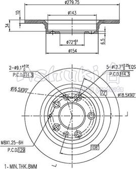 Ashuki 0993-9203 - Disque de frein cwaw.fr