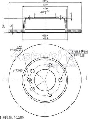 Ashuki 0993-4401 - Disque de frein cwaw.fr