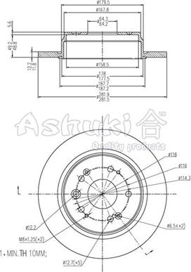 Ashuki 0993-6204 - Disque de frein cwaw.fr