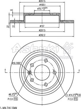 Ashuki 0993-1190 - Disque de frein cwaw.fr