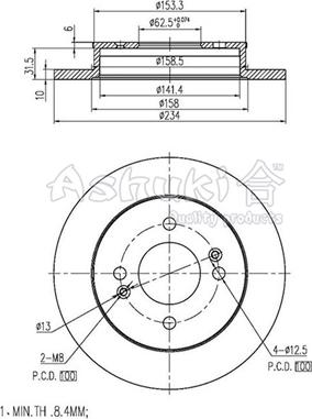 Ashuki 0993-1130 - Disque de frein cwaw.fr