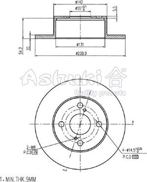 Ashuki 0993-8402 - Disque de frein cwaw.fr