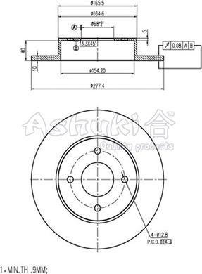 Ashuki 0993-8301 - Disque de frein cwaw.fr