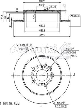 Ashuki 0993-8302 - Disque de frein cwaw.fr