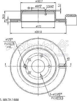 Ashuki 0993-3401 - Disque de frein cwaw.fr