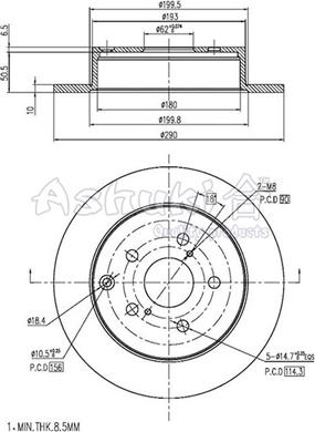 Ashuki 0993-3502 - Disque de frein cwaw.fr