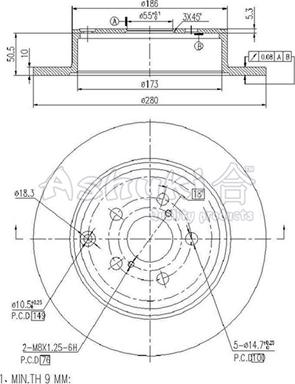 Ashuki 0993-2502 - Disque de frein cwaw.fr