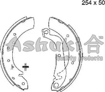 Ashuki 1050-2501 - Jeu de mâchoires de frein cwaw.fr