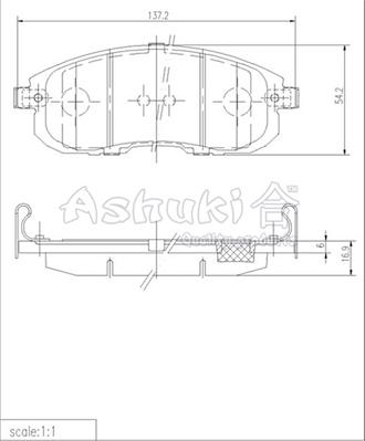 Ashuki 1080-9901 - Kit de plaquettes de frein, frein à disque cwaw.fr