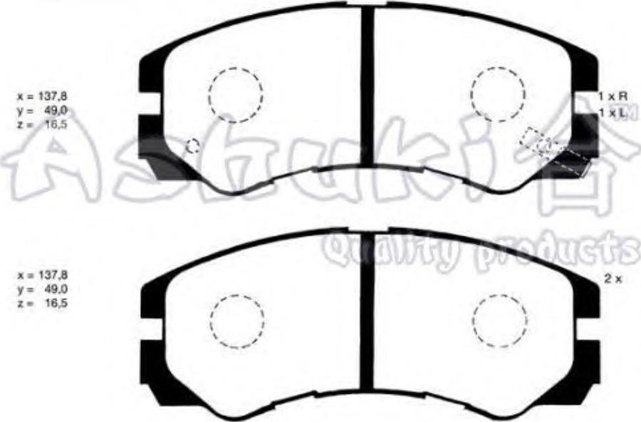 Ashuki 1080-9009 - Kit de plaquettes de frein, frein à disque cwaw.fr