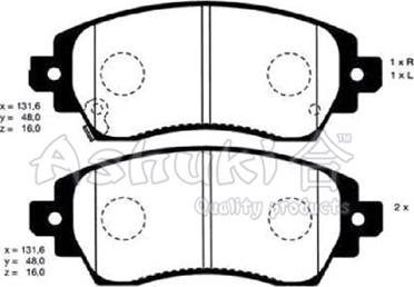 Ashuki 1080-9802 - Kit de plaquettes de frein, frein à disque cwaw.fr