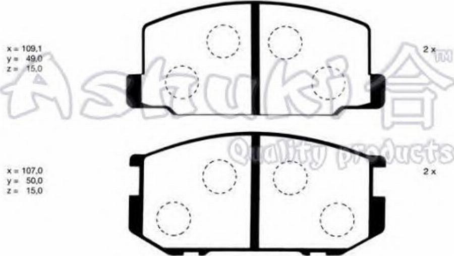 Ashuki 10809202 - Kit de plaquettes de frein, frein à disque cwaw.fr