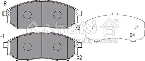 Ashuki 1080-4901 - Kit de plaquettes de frein, frein à disque cwaw.fr