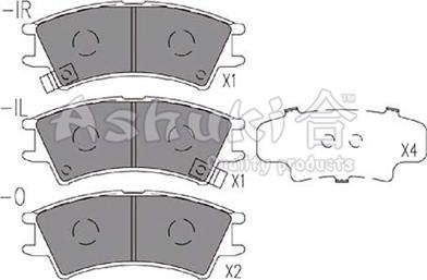 Ashuki 1080-4250 - Kit de plaquettes de frein, frein à disque cwaw.fr