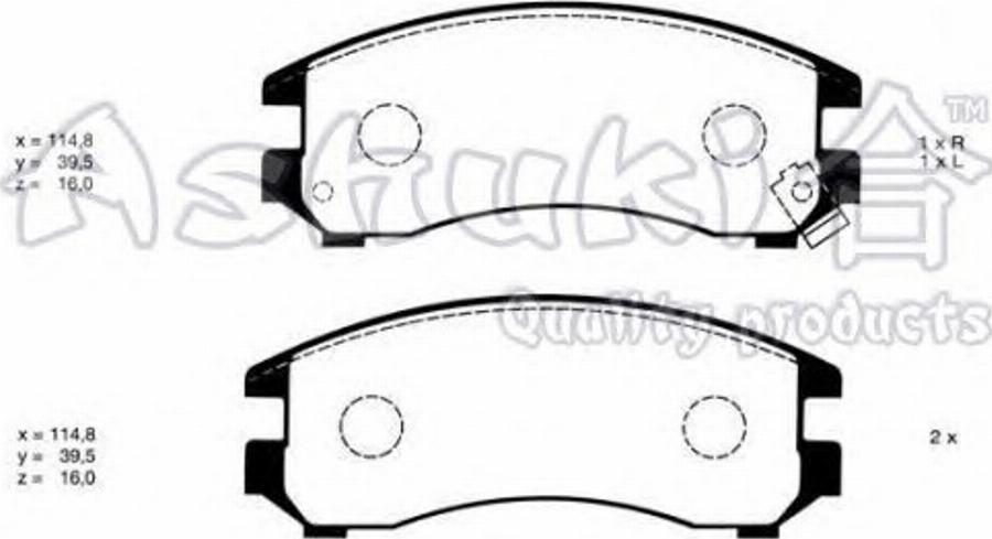 Ashuki 1080-5301 - Kit de plaquettes de frein, frein à disque cwaw.fr