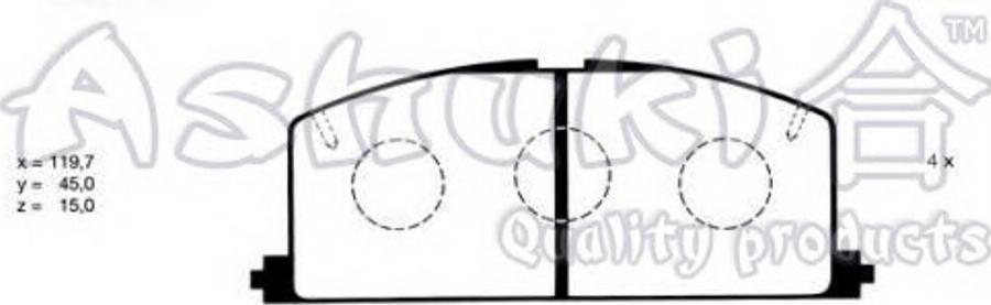 Ashuki 1080-5302 - Kit de plaquettes de frein, frein à disque cwaw.fr