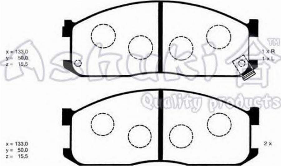 Ashuki 1080-5203 - Kit de plaquettes de frein, frein à disque cwaw.fr