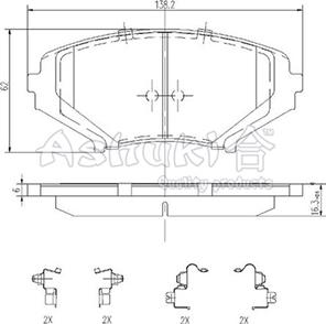 Ashuki 1080-6603 - Kit de plaquettes de frein, frein à disque cwaw.fr