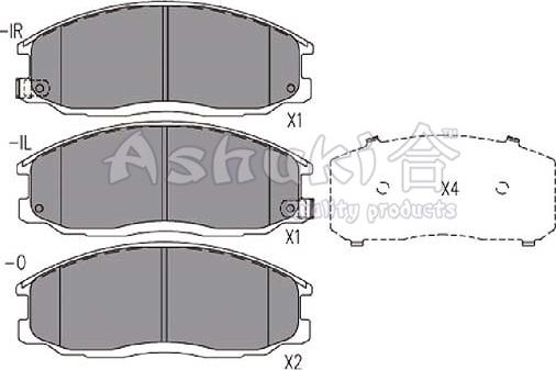 Ashuki 1080-6250 - Kit de plaquettes de frein, frein à disque cwaw.fr