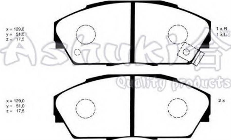 Ashuki 10806204 - Kit de plaquettes de frein, frein à disque cwaw.fr