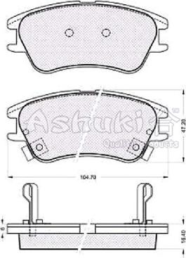 Ashuki 1080-0450 - Kit de plaquettes de frein, frein à disque cwaw.fr