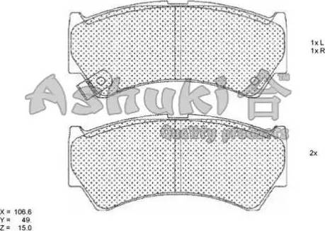 Ashuki 1080-0208 - Kit de plaquettes de frein, frein à disque cwaw.fr