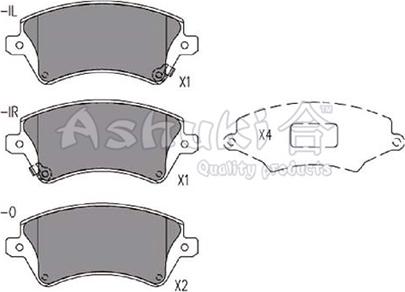 Ashuki 1080-1012 - Kit de plaquettes de frein, frein à disque cwaw.fr