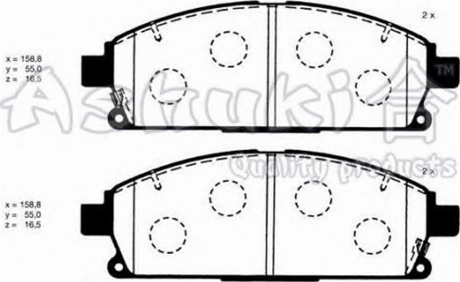 Ashuki 1080-1701 - Kit de plaquettes de frein, frein à disque cwaw.fr