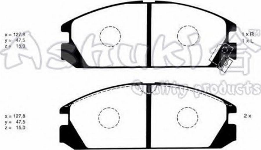 Ashuki 10808104 - Kit de plaquettes de frein, frein à disque cwaw.fr