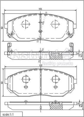 Ashuki 1080-8130 - Kit de plaquettes de frein, frein à disque cwaw.fr