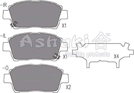 Ashuki 1080-8802 - Kit de plaquettes de frein, frein à disque cwaw.fr