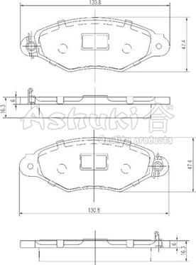 Ashuki 1080-3901 - Kit de plaquettes de frein, frein à disque cwaw.fr