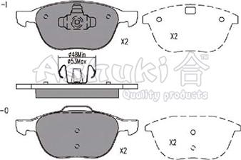 Ashuki 1080-3603 - Kit de plaquettes de frein, frein à disque cwaw.fr