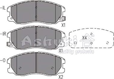 Ashuki 1080-3190 - Kit de plaquettes de frein, frein à disque cwaw.fr