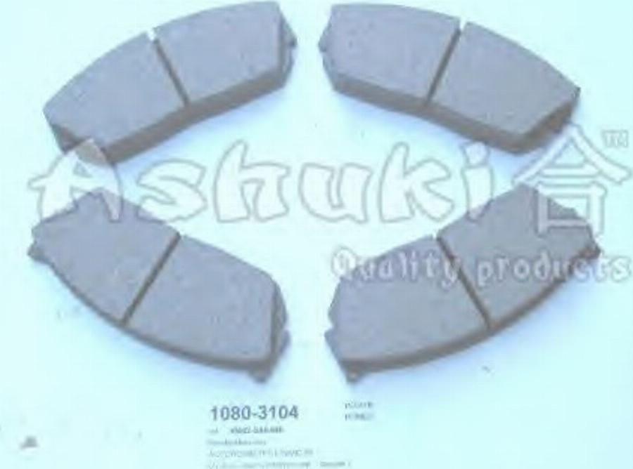 Ashuki 1080-3104 - Kit de plaquettes de frein, frein à disque cwaw.fr