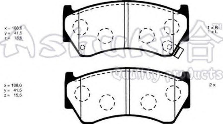 Ashuki 1080-2601 - Kit de plaquettes de frein, frein à disque cwaw.fr