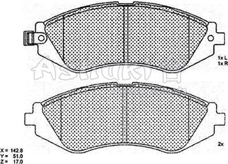 Ashuki 1080-2090 - Kit de plaquettes de frein, frein à disque cwaw.fr